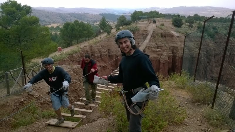 enjoying a day ziplining